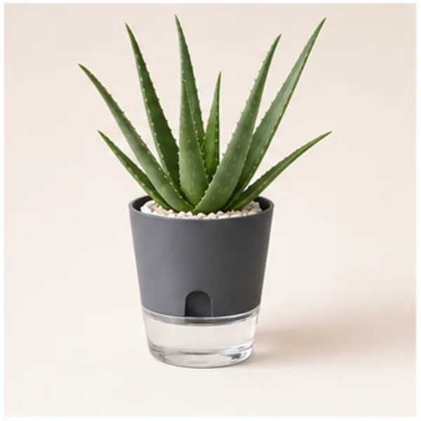 Aloe Vera in Self-Watering Decorative Pot available online from PlantFinds Pakistan