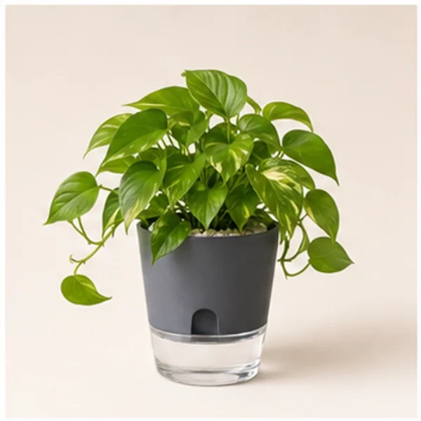 Golden Money Plant in Self-Watering Decorative Pot Golden Money Plant in Self-Watering Decorative Pot available online from PlantFinds Pakistan